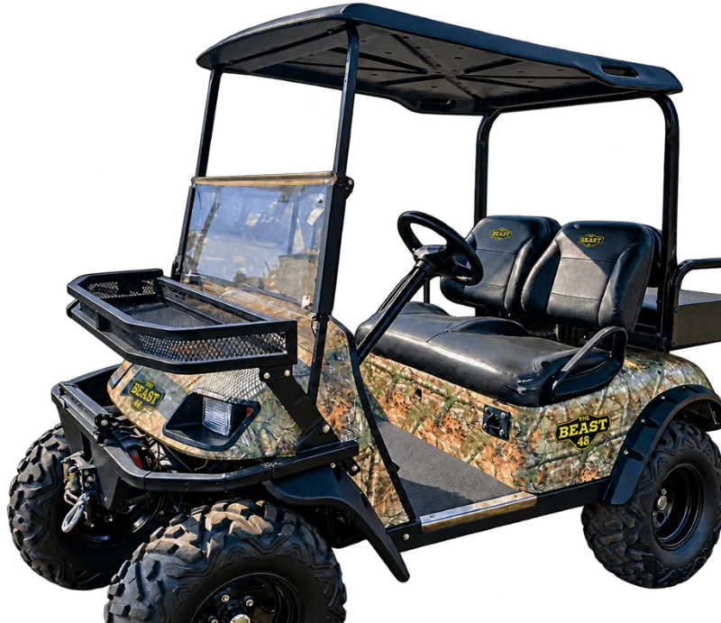 Used camouflage E-Z-GO golf cart